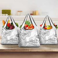 Polynesia Sea Turtle Couple Grocery Bag Happy Valentine Day White