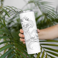 Polynesia Sea Turtle Couple Skinny Tumbler Happy Valentine Day White