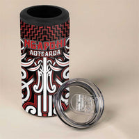 Custom Aotearoa Ngapuhi 4 in 1 Can Cooler Tumbler Maori Tribal Pattern Mix Poutama LT05 - Polynesian Pride