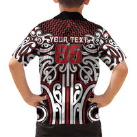 Custom Aotearoa Ngapuhi Family Matching Short Sleeve Bodycon Dress and Hawaiian Shirt Maori Tribal Pattern Mix Poutama