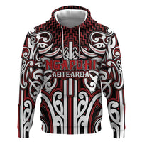 Custom Aotearoa Ngapuhi Hoodie Maori Tribal Pattern Mix Poutama LT05 Pullover Hoodie Red - Polynesian Pride