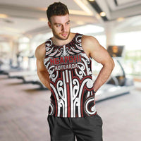 Custom Aotearoa Ngapuhi Men Tank Top Maori Tribal Pattern Mix Poutama LT05 Red - Polynesian Pride