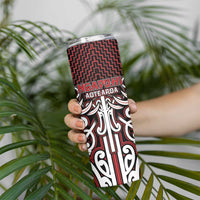 Custom Aotearoa Ngapuhi Skinny Tumbler Maori Tribal Pattern Mix Poutama