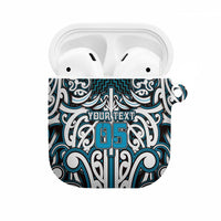 Custom Aotearoa Ngati Porou AirPods Case Maori Tribal Pattern Mix Poutama LT05 Blue - Polynesian Pride