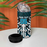 Custom Aotearoa Ngati Porou 4 in 1 Can Cooler Tumbler Maori Tribal Pattern Mix Poutama