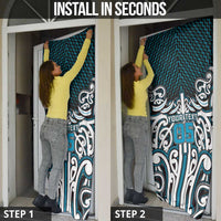Custom Aotearoa Ngati Porou Door Cover Maori Tribal Pattern Mix Poutama