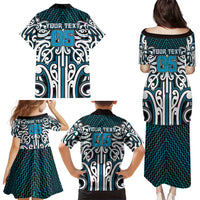 Custom Aotearoa Ngati Porou Family Matching Puletasi and Hawaiian Shirt Maori Tribal Pattern Mix Poutama