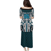 Custom Aotearoa Ngati Porou Family Matching Puletasi and Hawaiian Shirt Maori Tribal Pattern Mix Poutama