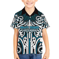 Custom Aotearoa Ngati Porou Family Matching Tank Maxi Dress and Hawaiian Shirt Maori Tribal Pattern Mix Poutama