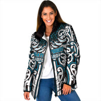 Custom Aotearoa Ngati Porou Padded Jacket Maori Tribal Pattern Mix Poutama