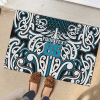 Custom Aotearoa Ngati Porou Rubber Doormat Maori Tribal Pattern Mix Poutama