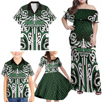 Custom Aotearoa Ngai Tahu Family Matching Off Shoulder Maxi Dress and Hawaiian Shirt Maori Tribal Pattern Mix Poutama LT05 - Polynesian Pride