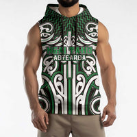 Custom Aotearoa Ngai Tahu Sleeveless Hoodie Maori Tribal Pattern Mix Poutama