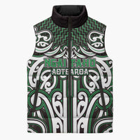 Custom Aotearoa Ngai Tahu Sleeveless Puffer Jacket Maori Tribal Pattern Mix Poutama