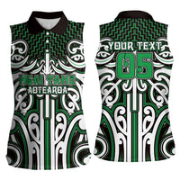 Custom Aotearoa Ngai Tahu Women Sleeveless Polo Shirt Maori Tribal Pattern Mix Poutama LT05 - Polynesian Pride