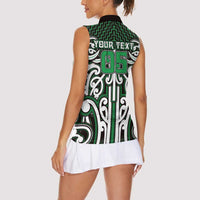Custom Aotearoa Ngai Tahu Women Sleeveless Polo Shirt Maori Tribal Pattern Mix Poutama LT05 - Polynesian Pride