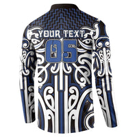Custom Aotearoa Ngati Tuwharetoa Button Sweatshirt Maori Tribal Pattern Mix Poutama