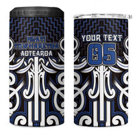 Custom Aotearoa Ngati Tuwharetoa 4 in 1 Can Cooler Tumbler Maori Tribal Pattern Mix Poutama