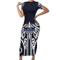 Custom Aotearoa Ngati Tuwharetoa Family Matching Short Sleeve Bodycon Dress and Hawaiian Shirt Maori Tribal Pattern Mix Poutama