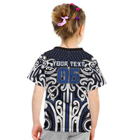 Custom Aotearoa Ngati Tuwharetoa Kid T Shirt Maori Tribal Pattern Mix Poutama