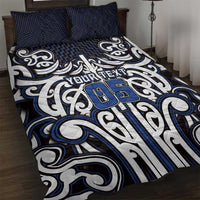 Custom Aotearoa Ngati Tuwharetoa Quilt Bed Set Maori Tribal Pattern Mix Poutama LT05 Navy - Polynesian Pride