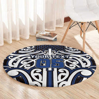 Custom Aotearoa Ngati Tuwharetoa Round Carpet Maori Tribal Pattern Mix Poutama LT05 - Polynesian Pride