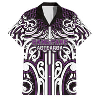 Custom Aotearoa Rangitane Family Matching Long Sleeve Bodycon Dress and Hawaiian Shirt Maori Tribal Pattern Mix Poutama LT05 Dad's Shirt - Short Sleeve Purple - Polynesian Pride