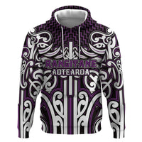Custom Aotearoa Rangitane Hoodie Maori Tribal Pattern Mix Poutama LT05 Pullover Hoodie Purple - Polynesian Pride