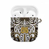 Custom Aotearoa Taranaki AirPods Case Maori Tribal Pattern Mix Poutama LT05 Yellow - Polynesian Pride