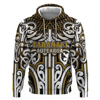 Custom Aotearoa Taranaki Hoodie Maori Tribal Pattern Mix Poutama LT05 Pullover Hoodie Yellow - Polynesian Pride