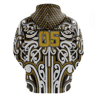 Custom Aotearoa Taranaki Zip Hoodie Maori Tribal Pattern Mix Poutama LT05 - Polynesian Pride