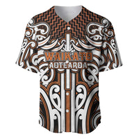 Custom Aotearoa Waikato Baseball Jersey Maori Tribal Pattern Mix Poutama