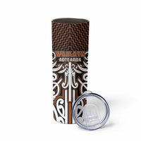 Custom Aotearoa Waikato Skinny Tumbler Maori Tribal Pattern Mix Poutama