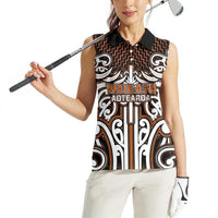 Custom Aotearoa Waikato Women Sleeveless Polo Shirt Maori Tribal Pattern Mix Poutama LT05 - Polynesian Pride