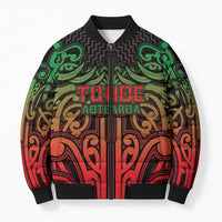 Custom Aotearoa Tuhoe Bomber Puffer Jacket Maori Tribal Pattern Mix Poutama LT05 Unisex Black - Polynesian Pride
