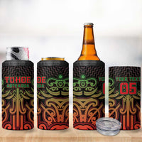 Custom Aotearoa Tuhoe 4 in 1 Can Cooler Tumbler Maori Tribal Pattern Mix Poutama