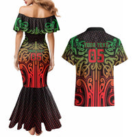 Custom Aotearoa Tuhoe Couples Matching Mermaid Dress and Hawaiian Shirt Maori Tribal Pattern Mix Poutama LT05 - Polynesian Pride