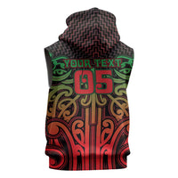 Custom Aotearoa Tuhoe Sleeveless Hoodie Maori Tribal Pattern Mix Poutama LT05 - Polynesian Pride