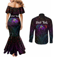 I See Your True Colors Personalised Couples Matching Mermaid Dress and Long Sleeve Button Shirt Autism Awareness LT05 - Polynesian Pride