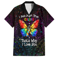 I See Your True Colors Personalised Hawaiian Shirt Autism Awareness LT05 Black - Polynesian Pride