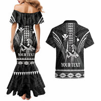 Personalised Hawaii Happy King Kamehameha Day Couples Matching Mermaid Dress and Hawaiian Shirt Kakau Pattern LT05 - Polynesian Pride
