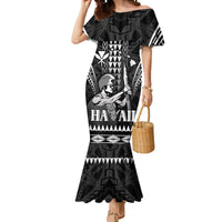 Personalised Hawaii Happy King Kamehameha Day Mermaid Dress Kakau Pattern LT05 Women Black - Polynesian Pride