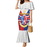 Personalised Philippines Independence Day Mermaid Dress Maligayang Araw ng Kalayaan Filipino Carabao LT05 Women Red - Polynesian Pride