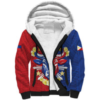 Personalised Philippines Independence Day Sherpa Hoodie Maligayang Araw ng Kalayaan Filipino Carabao