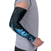 Matariki New Zealand Arm Sleeves Maori Pattern Blue Galaxy - Polynesian Pride