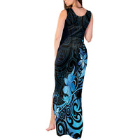 Matariki New Zealand Tank Maxi Dress Maori Pattern Blue Galaxy