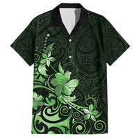 Matariki New Zealand Family Matching Off Shoulder Short Dress and Hawaiian Shirt Maori Pattern Green Galaxy