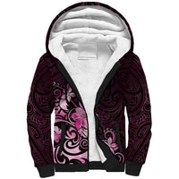 Matariki New Zealand Sherpa Hoodie Maori Pattern Pink Galaxy LT05 Unisex Pink - Polynesian Pride