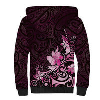 Matariki New Zealand Sherpa Hoodie Maori Pattern Pink Galaxy LT05 - Polynesian Pride