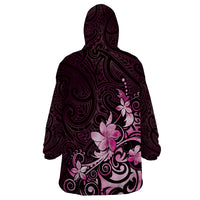 Matariki New Zealand Wearable Blanket Hoodie Maori Pattern Pink Galaxy